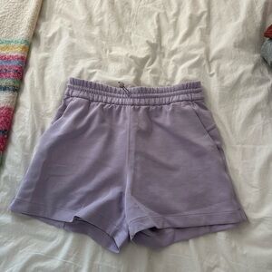 Lavender Athletic Shorts with Elastic Waistband